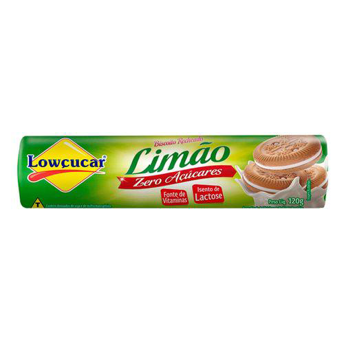 Imagem do produto Biscoito Recheado Zero Açúcar Lowçucar Sabor Limão 120G