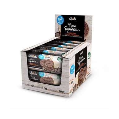 Biscoito Tapioca Cobertura Chocolate Amargo Zero 15G Display 12 Un Naturrata