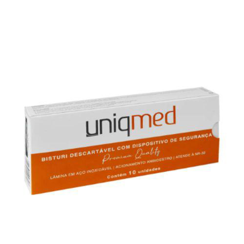Imagem do produto Bisturi Descartável Com Dispositivo De Segurança Cx 10 Unid. Uniqmed Numero 23 Cabo 4