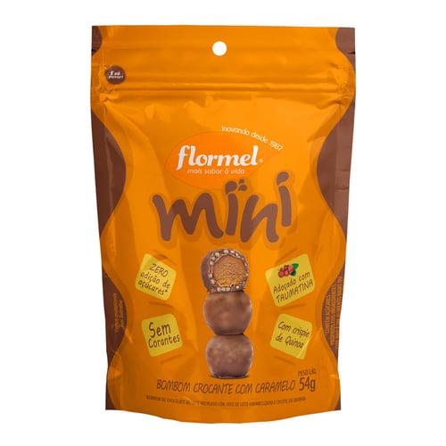Imagem do produto Bombom Flormel Mini Caramelo Crocante 54G
