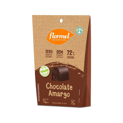 Imagem do produto Bombom Recheado Flormel Chocolate Amargo Zero Açúcar Com 75G 75G