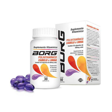 Imagem do produto Borg Cabelo Pele Unha 500Mg Com 30 Cápsulas