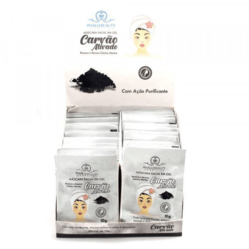 Imagem do produto Box Com 50 Un Sachê Máscara Facial Carvão Ativado Phállebeauty Ph0081