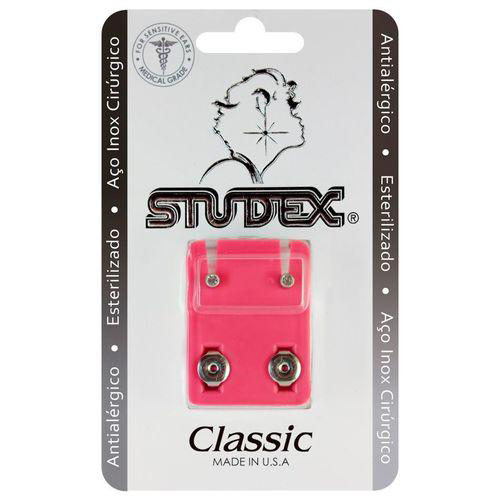 Imagem do produto Brinco Antialérgico Studex Classic Bezel Cristal Médio Prata