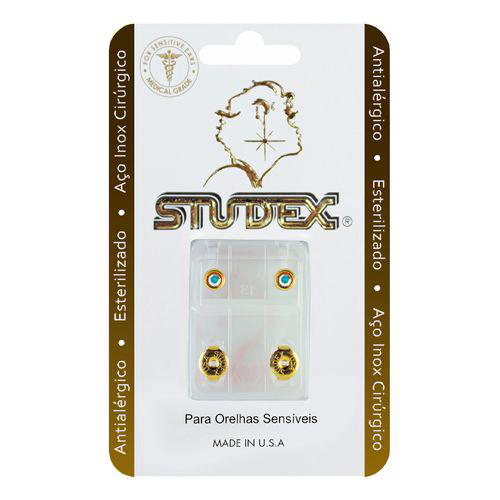 Imagem do produto Brinco Antialérgico Studex Classic Bezel Furtacor Médio Dourado