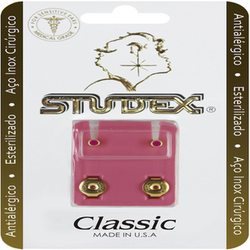 Imagem do produto Brinco Antialérgico Studex Classic Rosa Pequeno Dourado 1 Par 1 Par