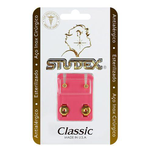 Brinco Antialérgico Studex Cristal Pequeno Dourado