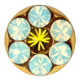 Brinco Antialérgico Studex Deluxe Daisy Dourado White Opal Sunflower Com 1 Par 1 Unidade