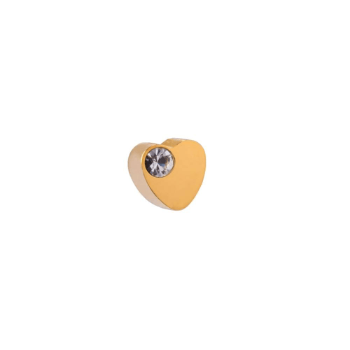 Imagem do produto Brinco Perfur Adulto Coracao Cristal Dourado