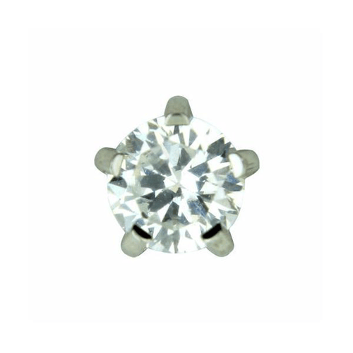 Brinco Studex Maxi 6Mm Pedra Branca Pr