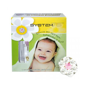 Brinco System 75 Cristal Com Rosa 127 Infantil