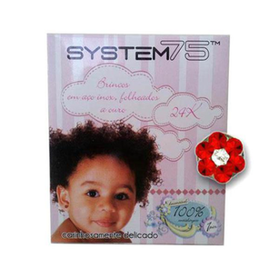 Brinco System 75 Vermelho Com Cristal 125 Infantil