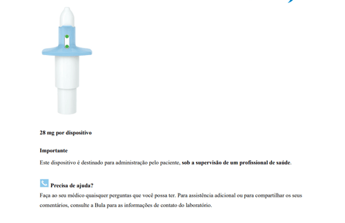 Imagem Complementar da Bula do Spravato - Spray 140Mg/Ml Solução De Uso Nasal Com 3 Frascos Com 0,2Ml + 3 Dispositivo Inalador Oral 84Mg
