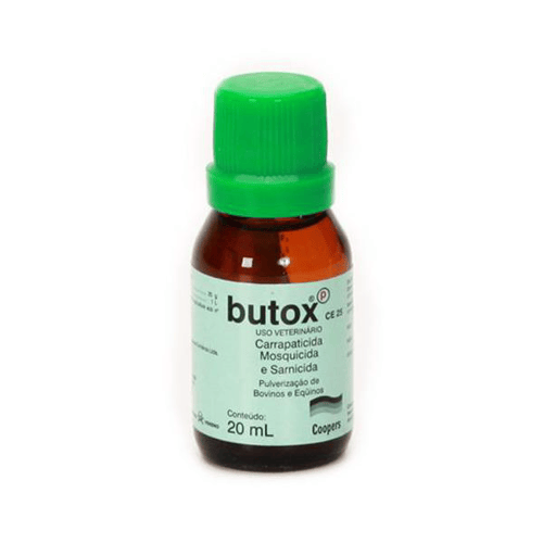 Imagem do produto Butox Ce 25 Carrapaticida E Sarnicida Butox Ce 25 Carrapaticida, Mosquicida E Sarnicida Para Pulverização De Bovinos E Equinos Frasco 20Ml