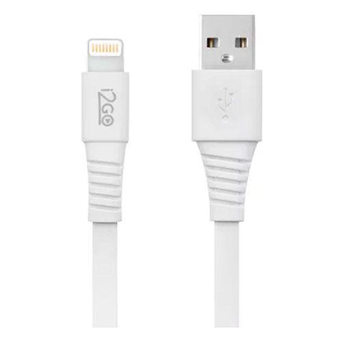 Imagem do produto Cabo Lightning I2go Certificado Mfi 1,2M 2,4A Pvc Flexível Flat Branco 1 Unidade