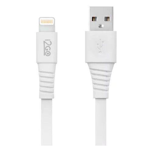 Cabo Lightning I2go Certificado Mfi 1,2M 2,4A Pvc Flexível Flat Branco 1 Unidade