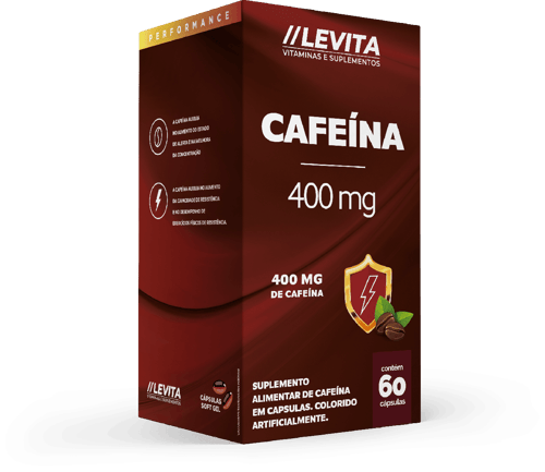 Cafeína 400Mg Levita Vitaminas 60 Cápsulas