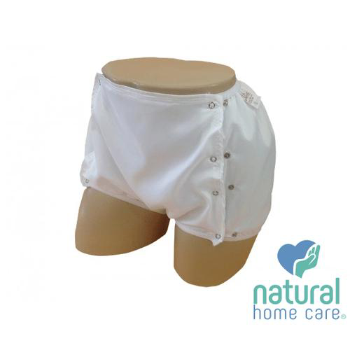 Calça Plástica Com Botão Branca Natural Home Care Tamanho M