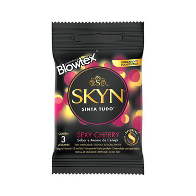 Camisinha Blowtex Skyn Sexy Cherry Com 3 Unidades