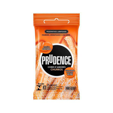 Imagem do produto Camisinha Prudence Cores E Sabores Churros Com 3 Unidades