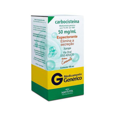 Carbotrat Xarope Adulto 50Mg Ml 100Ml E Copo De Medida - Nativita Genérico