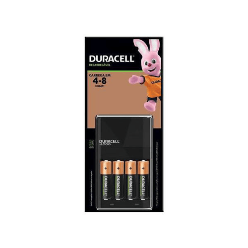 Carregador De Pilhas Recarregáveis Duracell Aa/Aaa Com 4 Pilhas Aa Recarregáveis