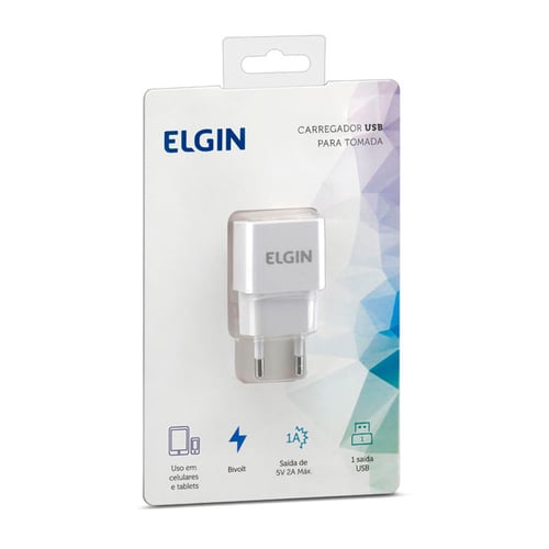 Carregador De Tomada Elgin Com 1 Saída Usb Bivolt