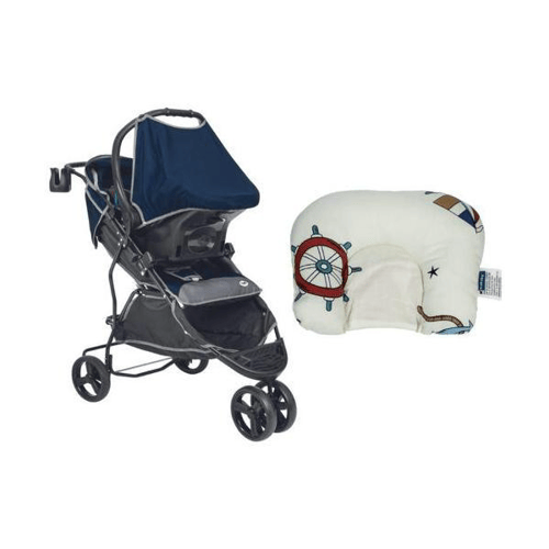 Imagem do produto Carrinho De Bebê Evo Tutti Baby Azul + Suporte De Cabeça Almofadinha Kababy