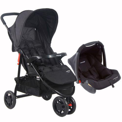 Imagem do produto Carrinho Passeio C/ Bebê Conforto Delta Duo Pro Preto Voyage