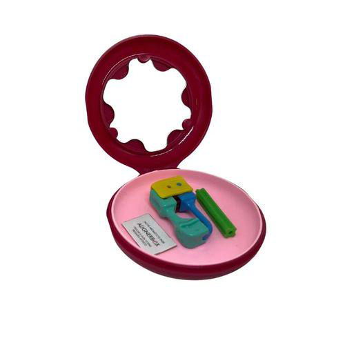 Case Para Alinhador Vermelho Goiaba Com Forro De Silicone Rosa Claro Alignerbox Coraldent