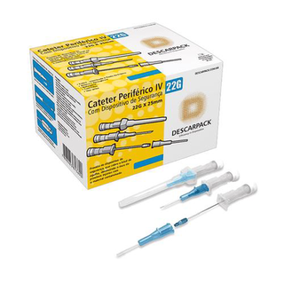 Imagem do produto Cateter Periférico Intravenoso Descarpack Com Dispositivo De Segurança 22G Azul