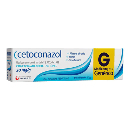 Cetoconazol - Creme 0,02G/G Dermatológico Bisnaga Com 20G Globo Genérico