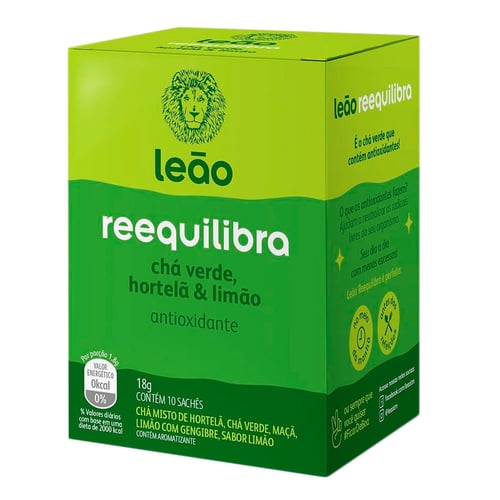 Imagem do produto Chá Verde, Hortelã E Limão Leão Reequilibra 10X18g