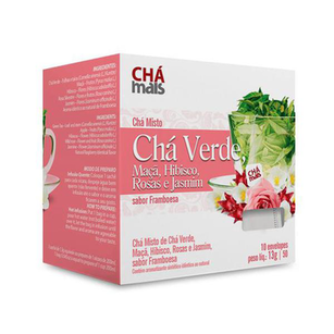 Imagem do produto Chá Verde Maçã Hibisco Rosas E Jasmim 10 Sachês Mais