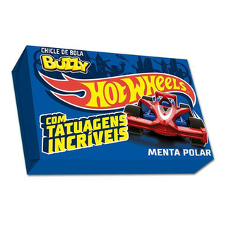 Chiclete Buzzy Tattoo Hotwheels Menta 1 Unidade