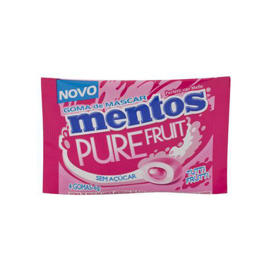 Goma de mascar mentos pure fruit tutti frutti 4 unidades