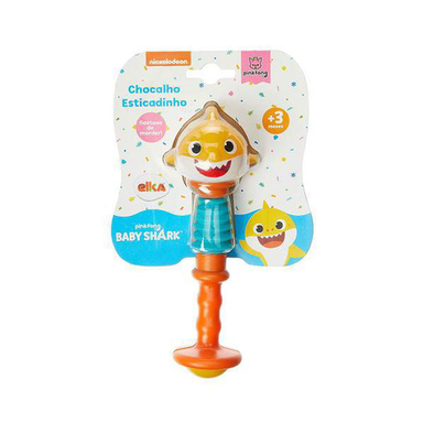 Chocalho Elka Esticadinho Baby Shark 3+ Meses 1 Unidade