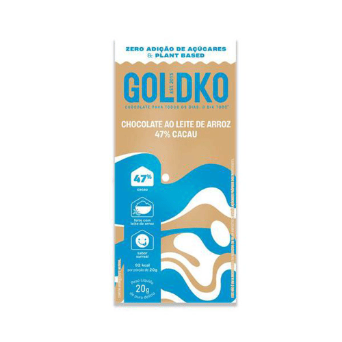 Imagem do produto Chocolate Ao Leite De Arroz Gold&Ko 47% Cacau 20G