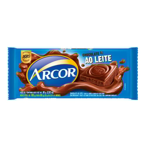 Imagem do produto Chocolate Arcor Ao Leite 80G