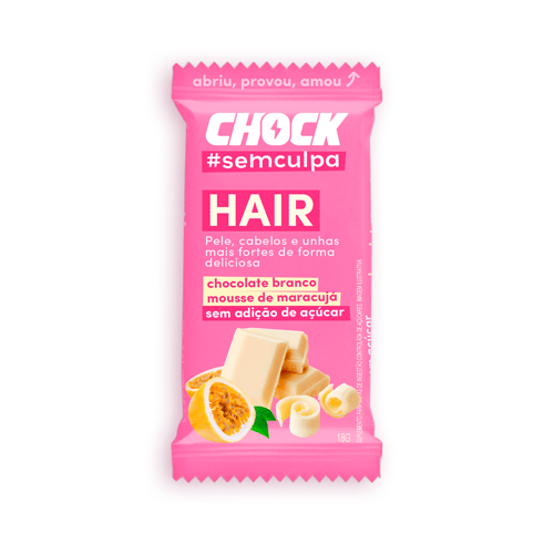 Imagem do produto Chocolate Chock #Sem Culpa Branco Mousse De Maracujá Hair Com 18G