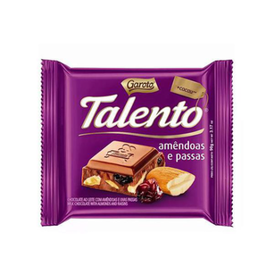 Imagem do produto Chocolate Garoto Talento Amãndoas E Uvas Passas 90G