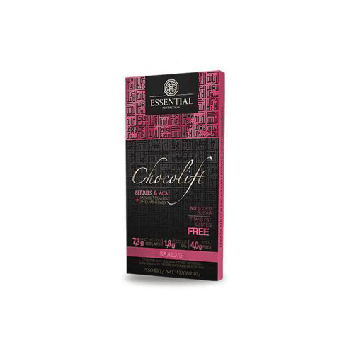 Imagem do produto Chocolift 40G Be Alive Chocolate Proteíco Com Berries Essential Nutrition