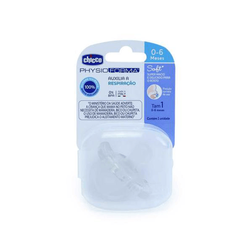 Imagem do produto Chupeta Chicco Physio Forma Soft 0 6 Meses Transparente Com 1 Unidade
