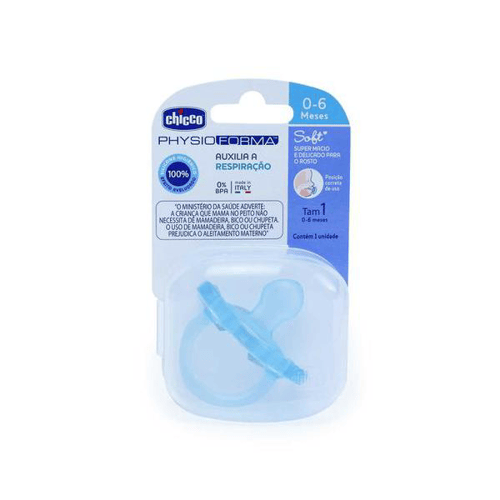 Imagem do produto Chupeta Chicco Physio Forma Soft Tamanho 1 06 Meses Azul Com Unidade