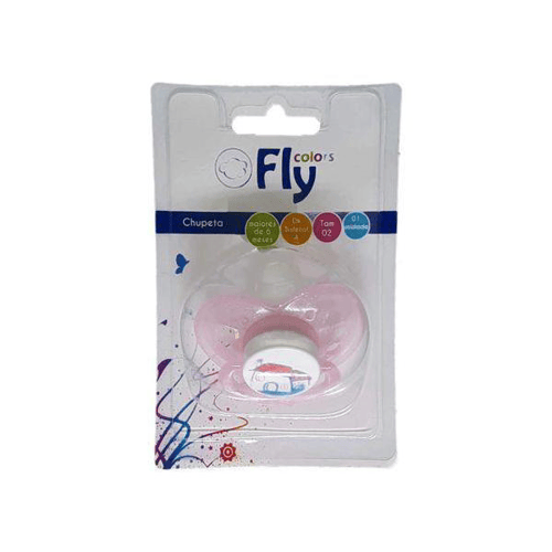 Imagem do produto Chupeta Fly Colors Bico De Silicone Ortodôntica Tamanho 2 Soft Rosa Ref 618