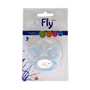 Imagem do produto Chupeta Fly Colors Bico De Silicone Redondo Tamanho 2 Borb Azul Ref 124