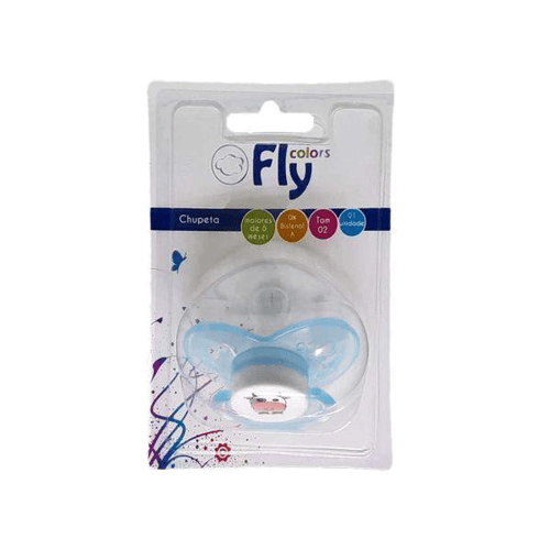 Imagem do produto Chupeta Fly Colors Bico De Silicone Redondo Tamanho 2 Soft Azul Ref 617