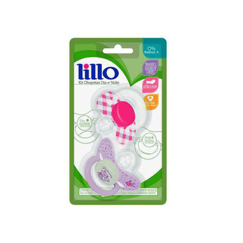 Chupeta Lillo Bico Silicone Lilas Com 2 Tamanho 2 E 6Anos