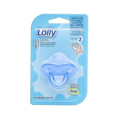 Imagem do produto Chupeta Lolly 100% Silicone Tamanho 2 +6 Meses Azul Com 1 Unidade