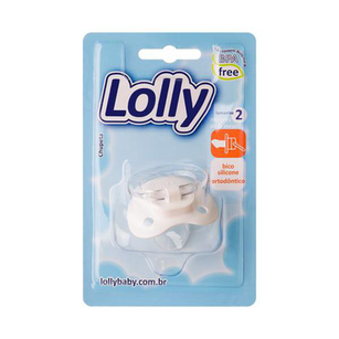 Chupeta Lolly Linha Special Silicone Bico Ortodôntico Tamanho 2 E 6 Meses Branca Com 1 Unidade